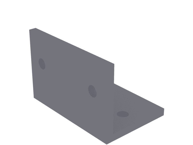 Rendered L-bracket with mounting holes