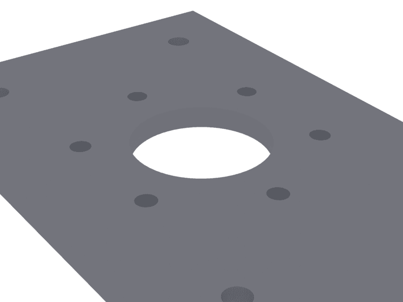 Rendered mounting plate with center bore and bolt pattern