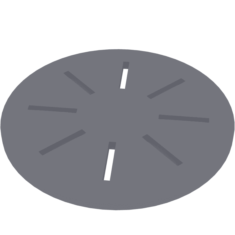 Rendered radial vent panel